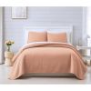 King/Cal King Lightweight Blush Ultra Soft 3-Piece Microfiber Quilt Set