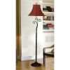 Contemporary 61-inch Tall Floor Lamp with Red and Gold Bell Shade