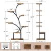 Modern 49-inch Tall Indoor Plant Stand Display Shelf with Grow Lights