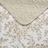 Full/Queen 3 Piece Bed-in-a-Bag Bohemian Tan Beige Floral Cotton Quilt Set